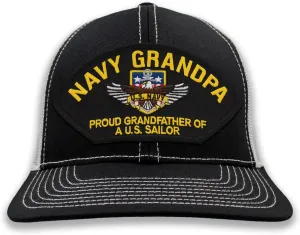US Navy Grandpa - Proud Grandfather of a US Sailor Ball Cap or Trucker Hat