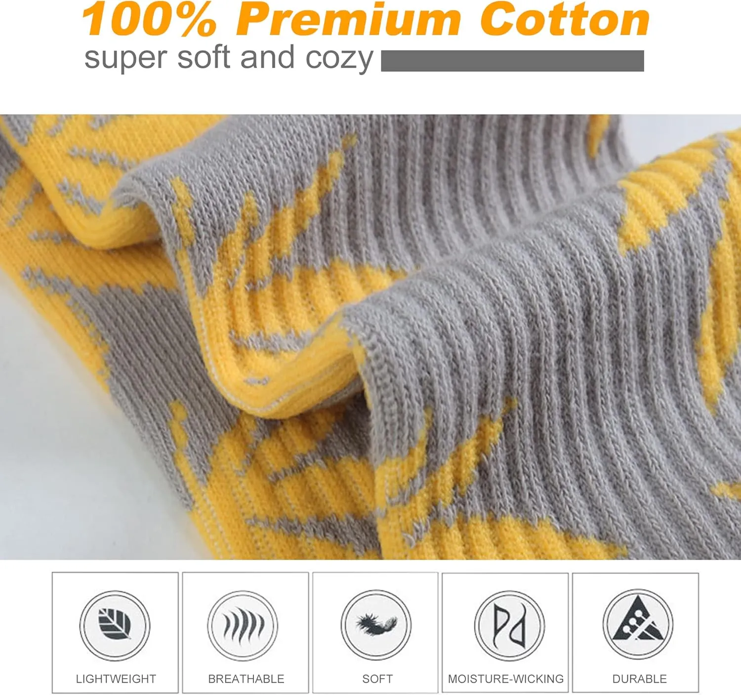 UTTPLL Winter Socks for Men Women Marijuana Weed Leaf Printed Cotton Crew Boot Scoks Maple Leaf Athletic Hiking Socks