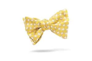 Yellow Geometric 100% Silk Bow Tie - Bristol
