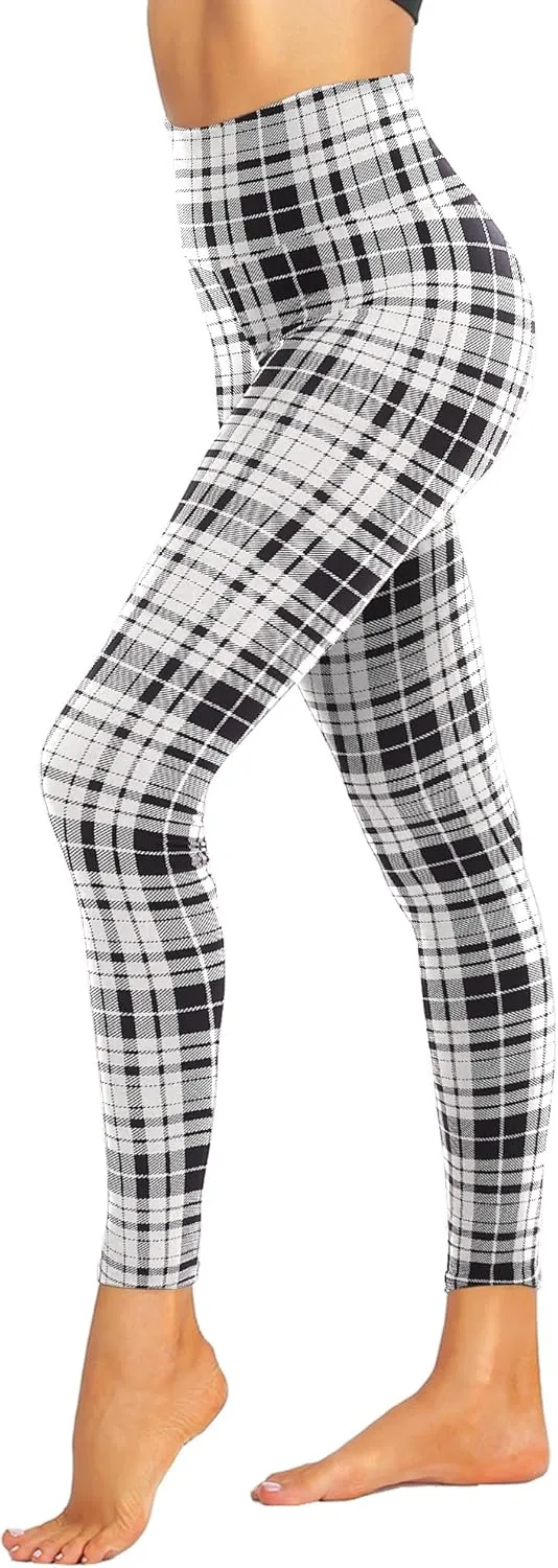 ZOOSIXX High Waisted Leggings for Women - Tummy Control Soft Opaque Printed Pants with Camo, Leopard for Workout Skating